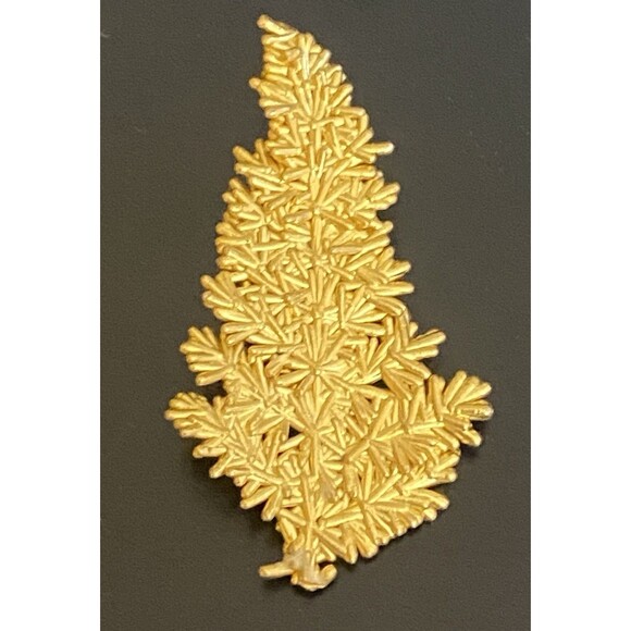 Vintage Orchid Leaf 24 Ct Gold Dipped Pin Brooch - Picture 3 of 5